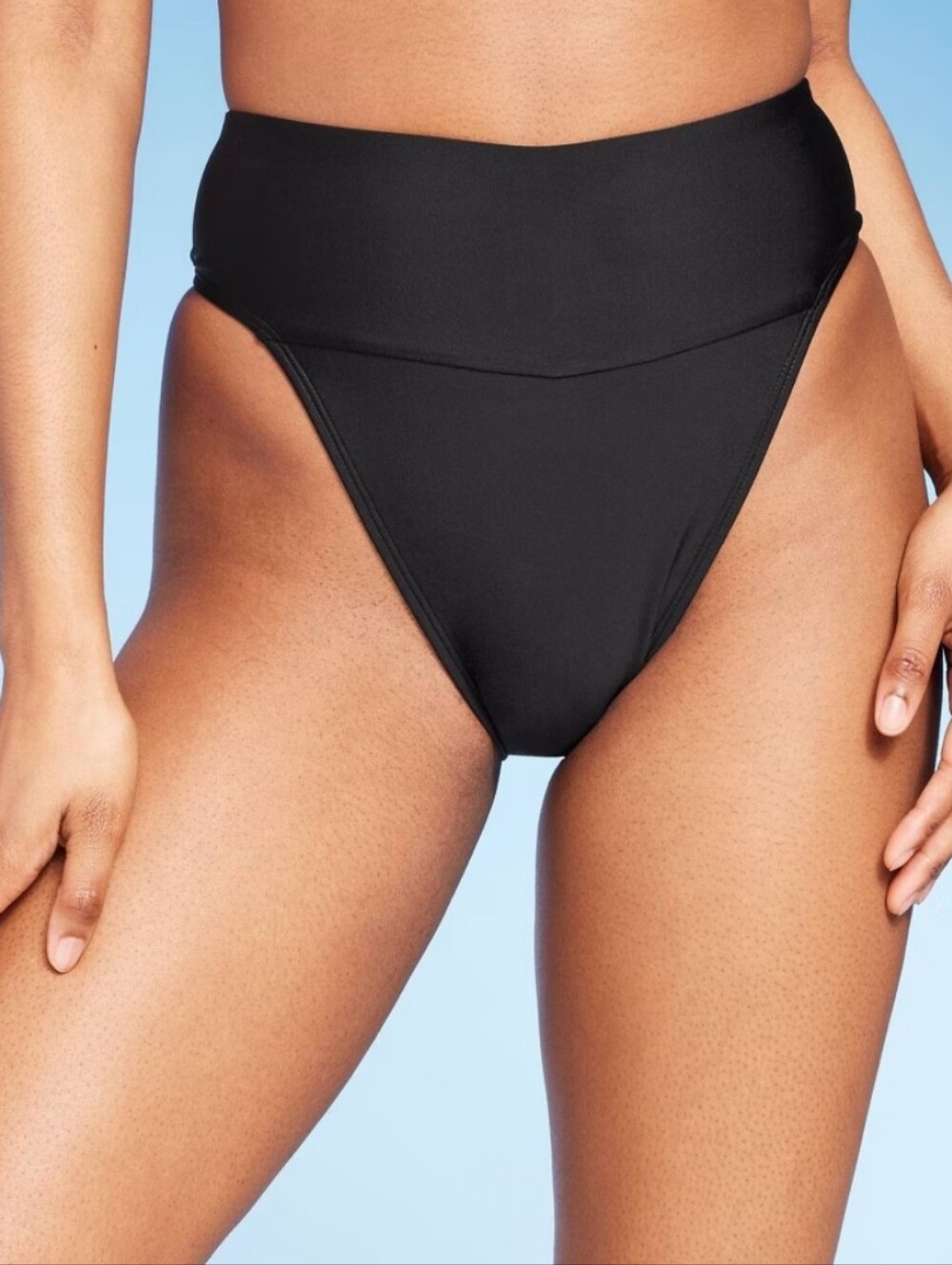 Women's High Waist Extra High Leg Cheeky Bikini Bottom Wild Fable Black  XS